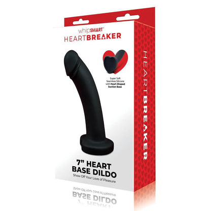 WhipSmart Heartbreaker 7 Heart Base Dildo - Black 17.8 cm Dong with Heart Shaped Base-WS1044