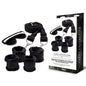 WhipSmart Fuzzy Bedroom Bondage Kit - Black Under The Bed Restraint Set - WS1072