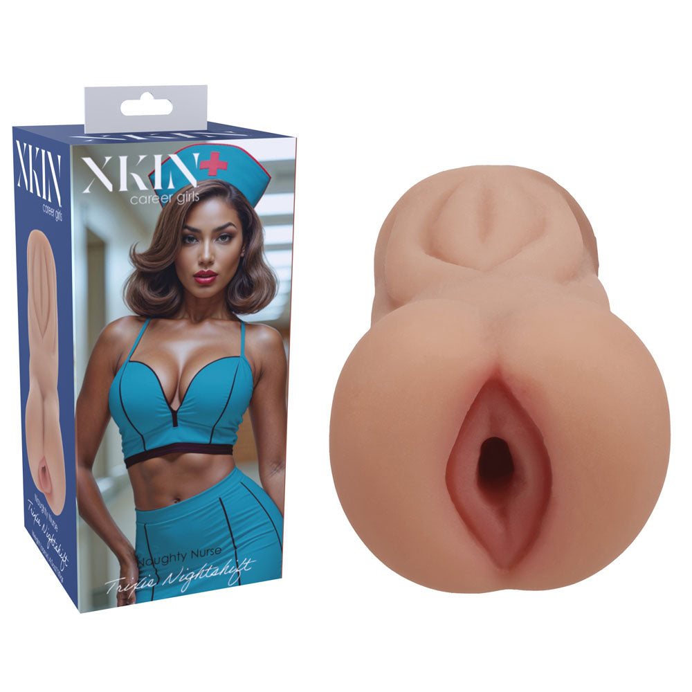 XKIN PinUp Girls - Trixie Nightshift - Tan 12 cm Vagina Stroker - XKN002TAN