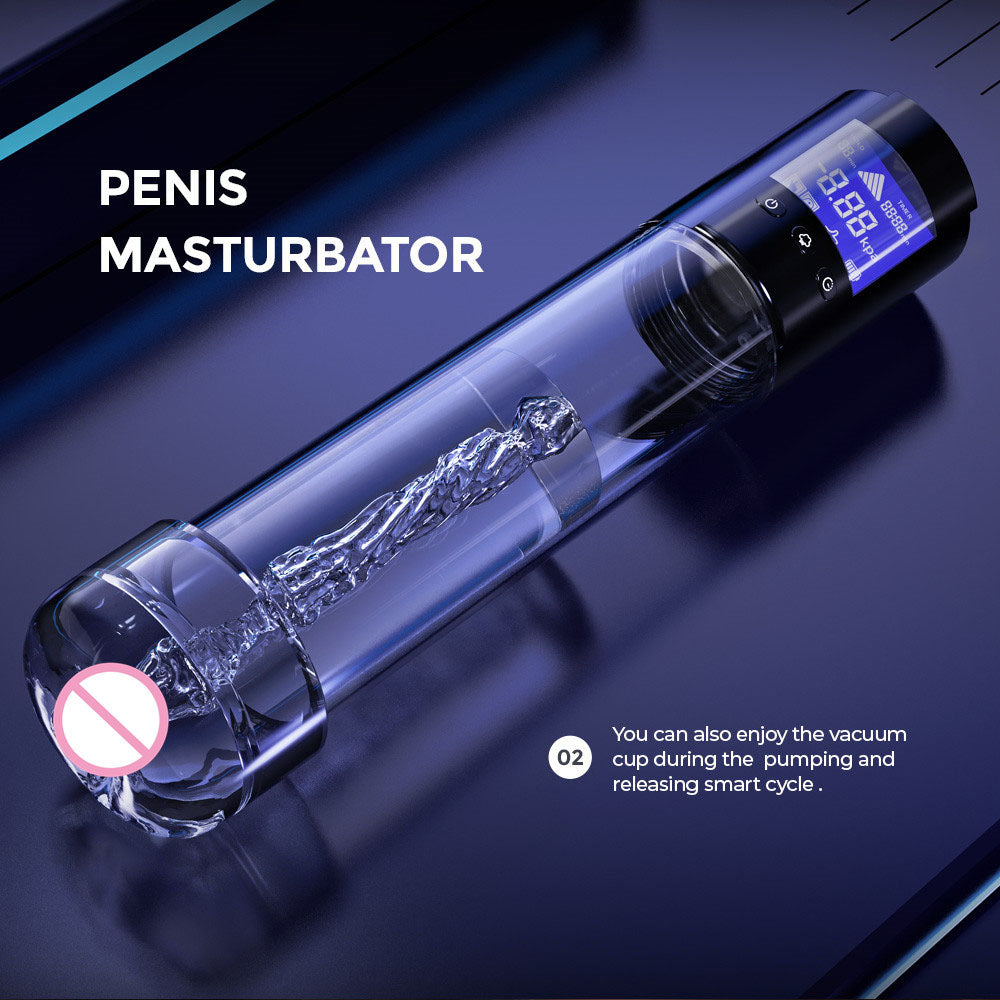 LuvPump Smart Penis Pump - Clear USB Rechargeable Automatic Penis Pump - ZD-05-09