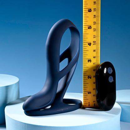 Zero Tolerance BIG TIME - Navy Blue USB Rechargeable Vibrating Penis Sleeve with Wireless Remote-ZE-RS-4547-2