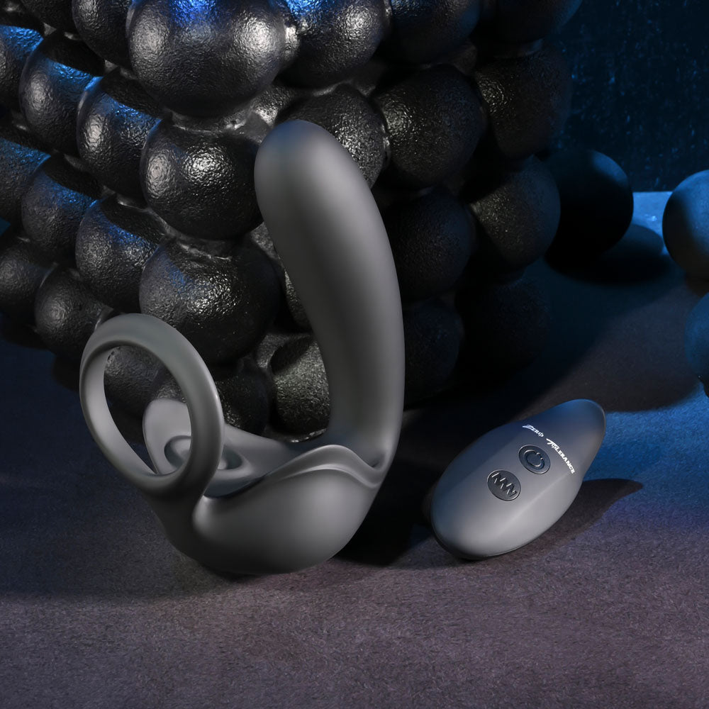 Zero Tolerance BALLIN OUT - Black USB Rechargeable Prostate Massager with Cock Ring and Wireless Remote-ZE-RS-6138-2