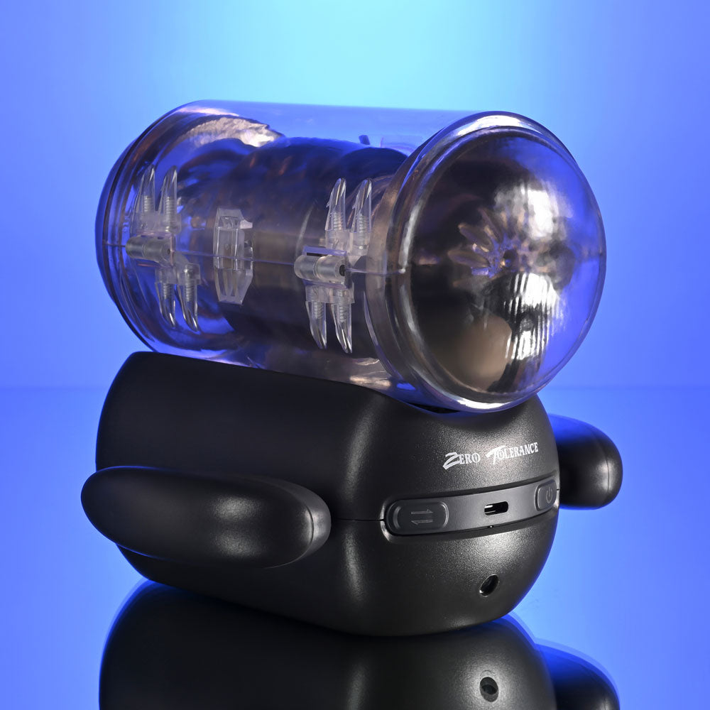 Zero Tolerance HOLD ME TIGHT - Black USB Rechargeable Vibrating Auto Stroker with Phone Holder-ZE-RS-6817-2