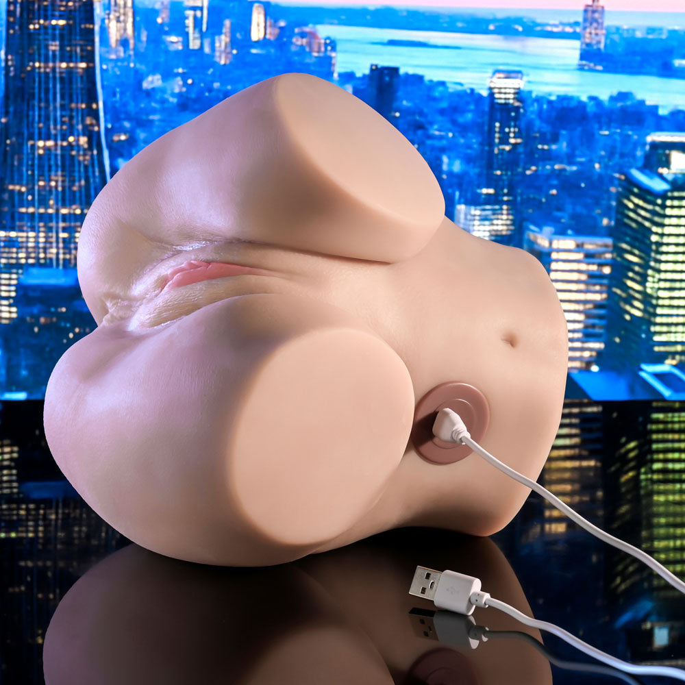 Zero Tolerance LETS GET READY TO RUMBLE - Flesh USB Rechargeable Vibrating Doggy Style Torso Masturbator - ZE-RS-7678-2