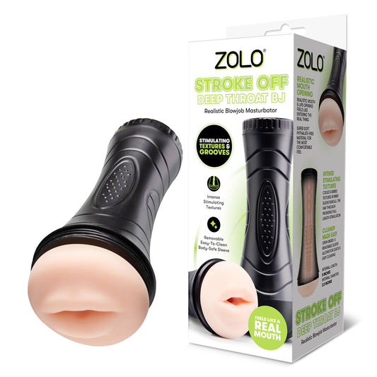 Zolo STROKE OFF Deep Throat BJ - Flesh Mouth Stroker - ZO-3017