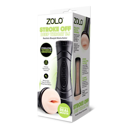 Zolo STROKE OFF Deep Throat BJ - Flesh Mouth Stroker - ZO-3017