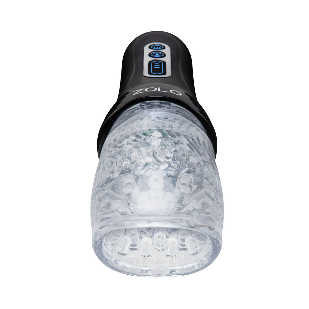 Zolo The Original Gawk Gawk - Clear USB Rechargeable Vibrating, Rotating & Thrusting Masturbator